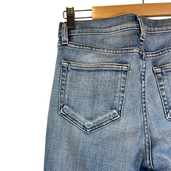 L'AGENCE Mid-Rise Skinny Jeans Distressed Light Wash Size 26 Raw Hem Blue Denim - Picture 11 of 13